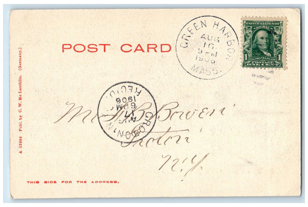 1906 Home of Daniel Webster Marshfield Massachusetts MA Green Harbor MA Postcard