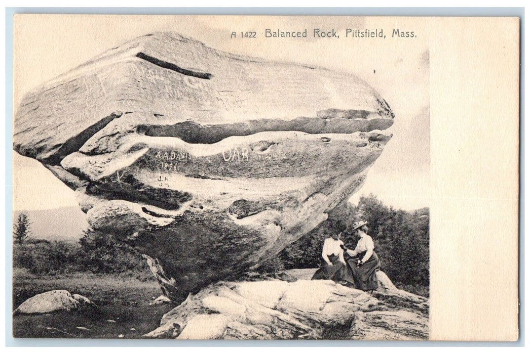 c1905s Balanced Rock Scene Pittsfield Massachusetts MA Unposted Vintage Postcard