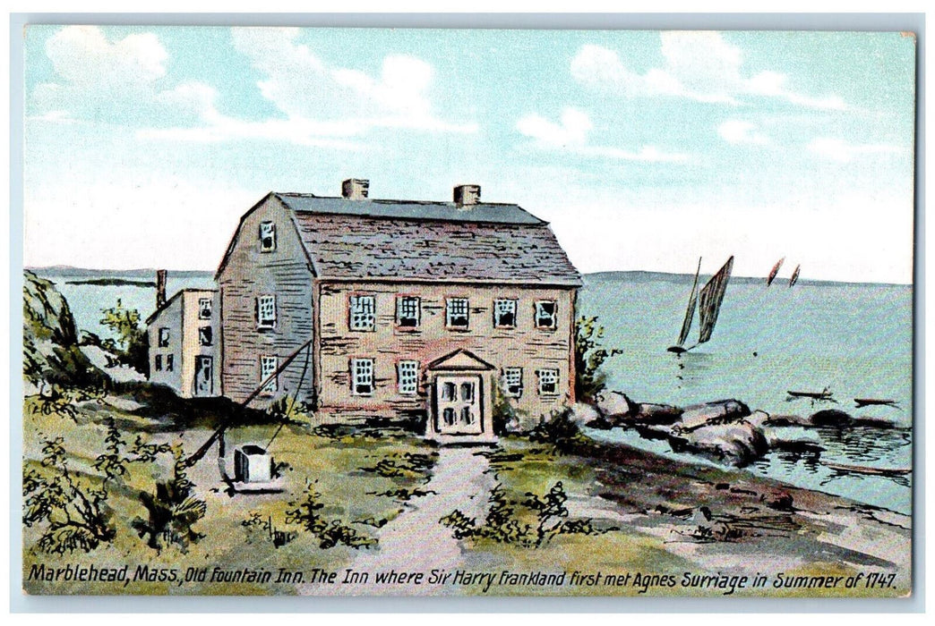 c1910 Old Fountain Inn Marblehead Massachusetts MA Antique Unposted Postcard