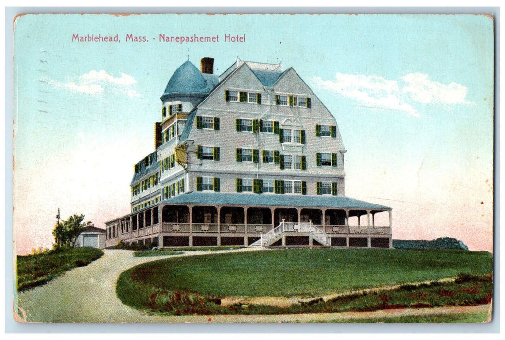 1909 Nanepashemet Hotel Marblehead Massachusetts MA Antique Posted Postcard