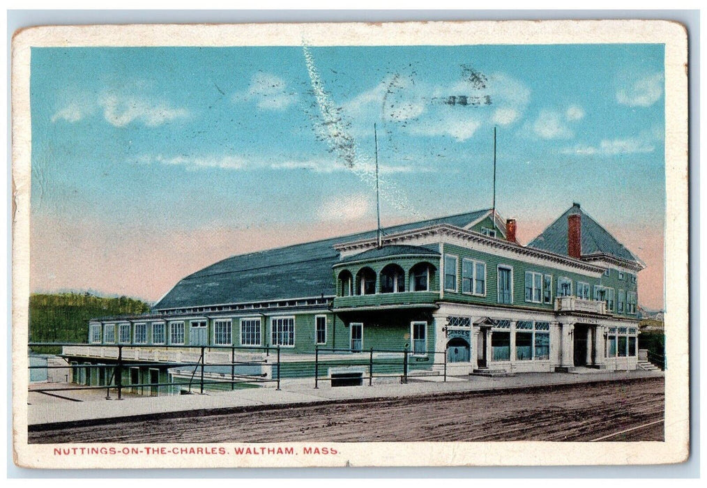 1917 Nuttings On The Charles Waltham Massachusetts MA Posted Antique Postcard