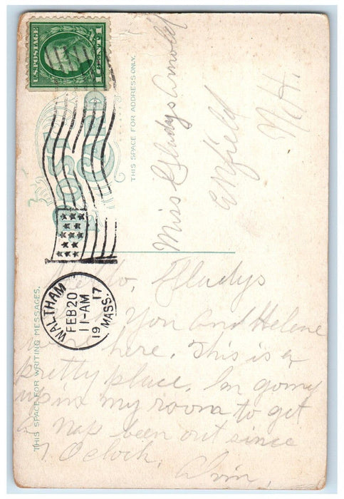 1917 Nuttings On The Charles Waltham Massachusetts MA Posted Antique Postcard