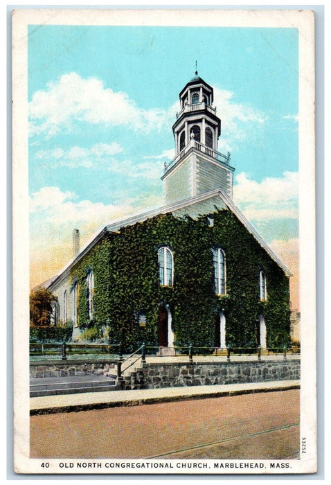 c1920's Old North Congregational Church Marblehead Massachusetts MA Postcard