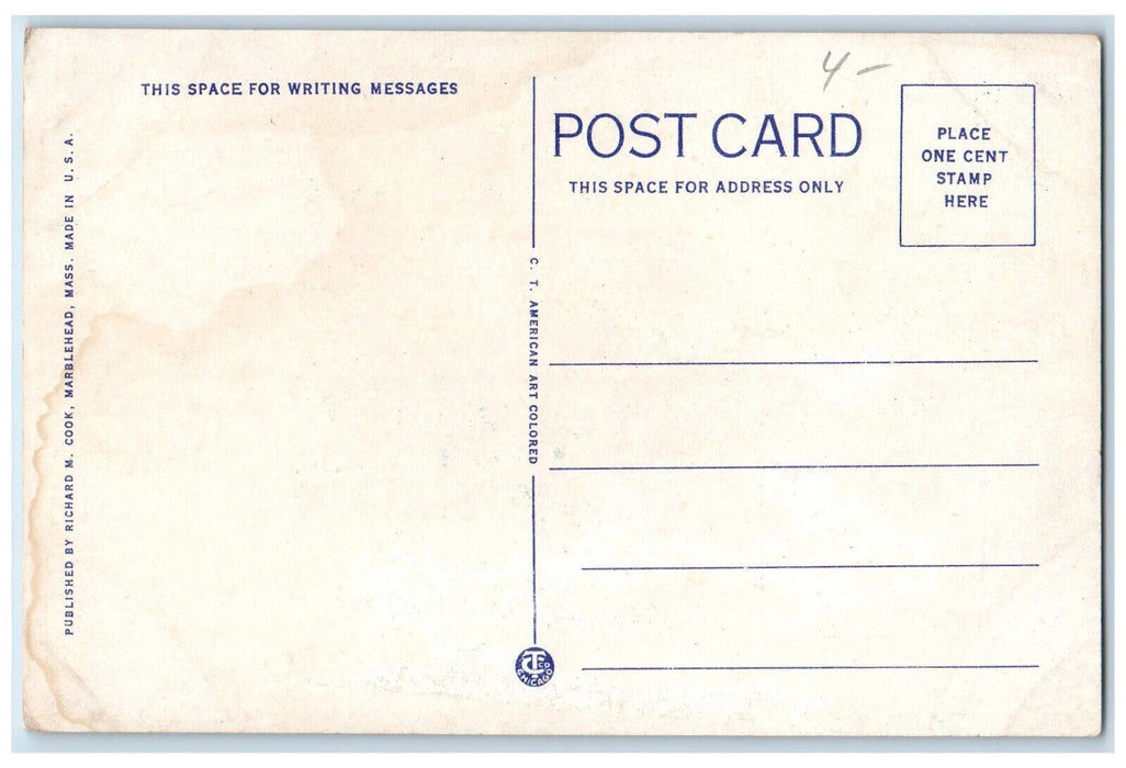 c1920's Old North Congregational Church Marblehead Massachusetts MA Postcard