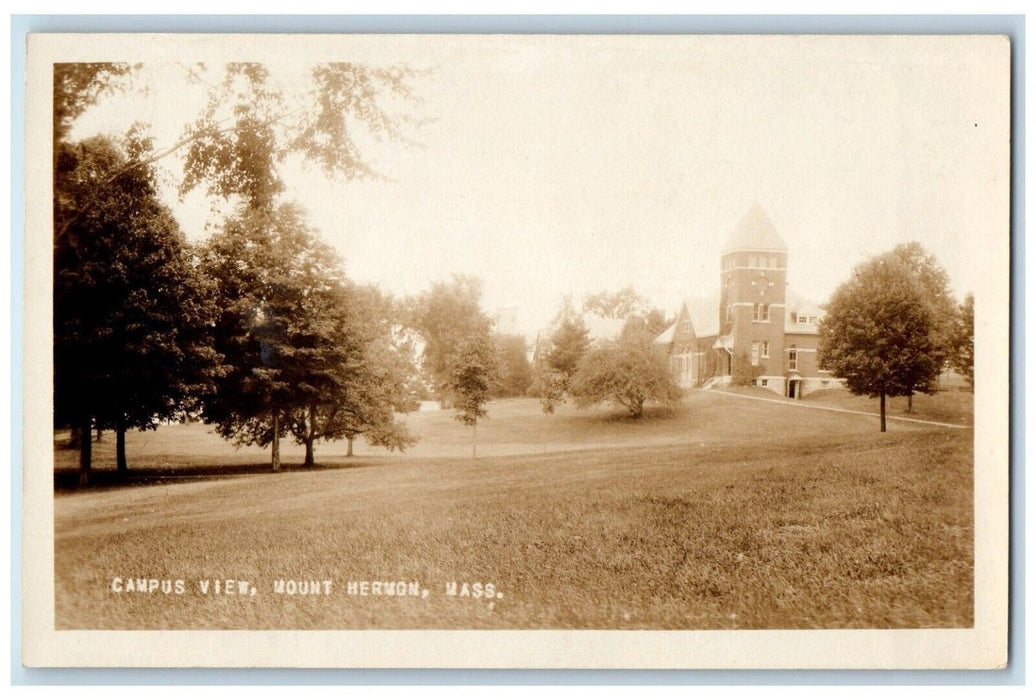 c1920's View Of Campus View Mount Hernon Massachusetts MA RPPC Photo Postcard