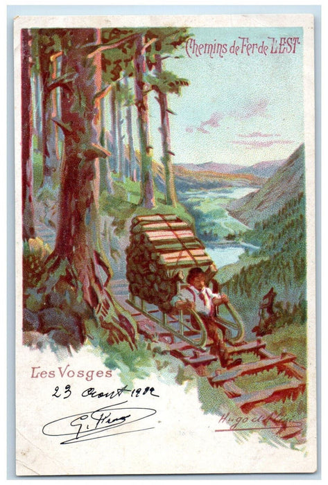 1902 Railroad Chemins De Ferde Lest Les Vosges Antique Posted Postcard