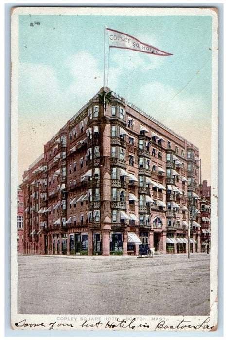 1916 Copley Square Hotel Exterior Building Street Boston Massachusetts Postcard