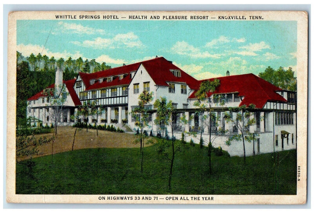c1940 White Springs Hotel Knoxville Recreation Knoxville Tennessee TN Postcard