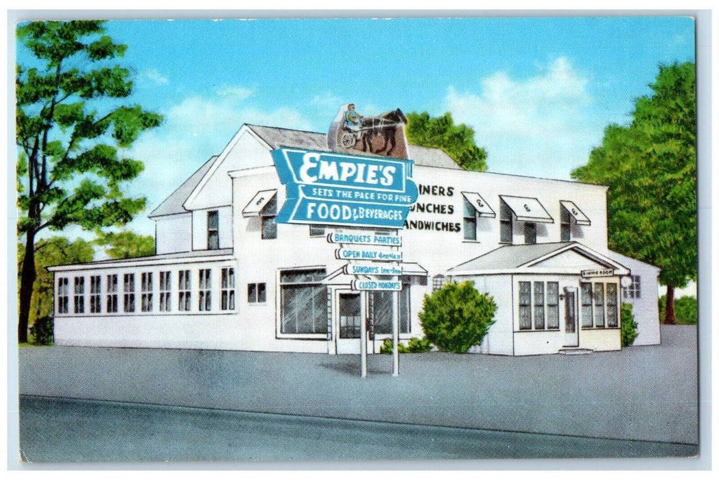 1940 Leisure Dining Empie Restaurant Exterior Schenectady Troy New York Postcard