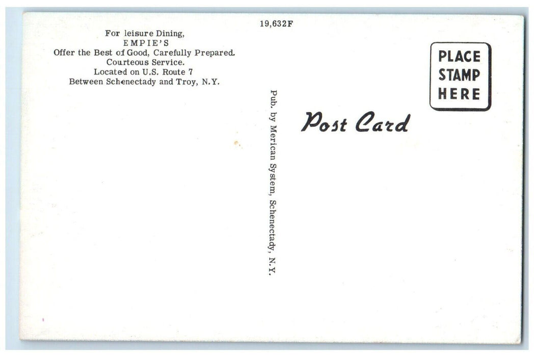 1940 Leisure Dining Empie Restaurant Exterior Schenectady Troy New York Postcard