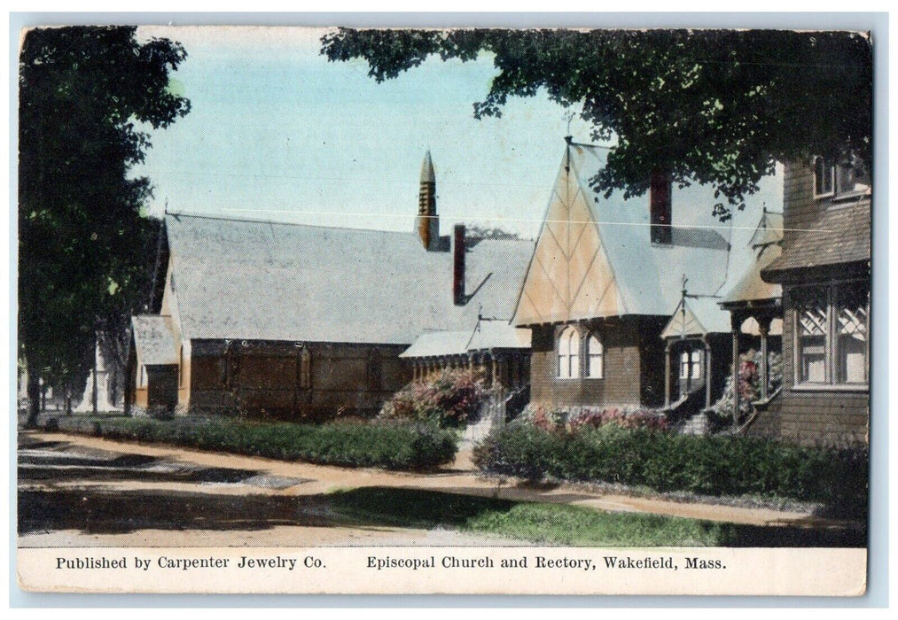 c1910's Episcopal Church And Rectory Wakefield Massachusetts MA Antique Postcard