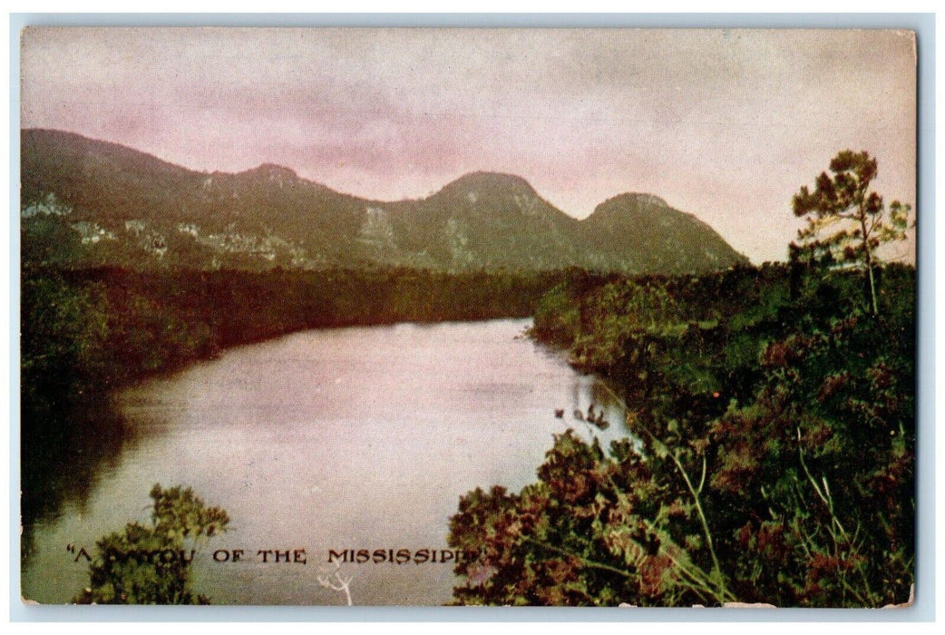 1910 Bayou of the Mississippi River Davenport Iowa IA Antique Unposted Postcard