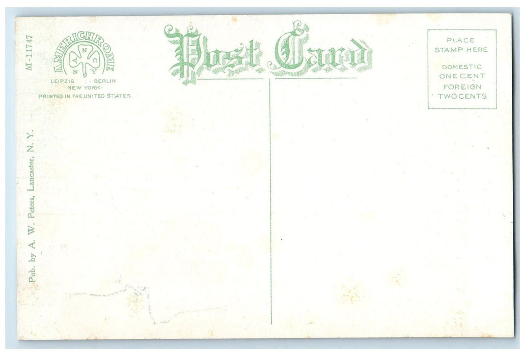 c1910 Lancaster High School Front School Building Lancaster New York NY Postcard