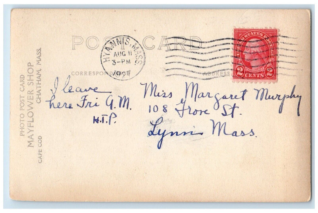 1927 School Mayflower Shop Hyannis Chatham Cape Code MA RPPC Photo Postcard