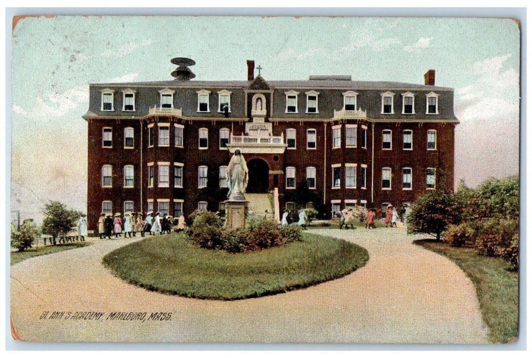 1909 St. Ann's Academy Building Marlboro Massachusetts MA Antique Postcard
