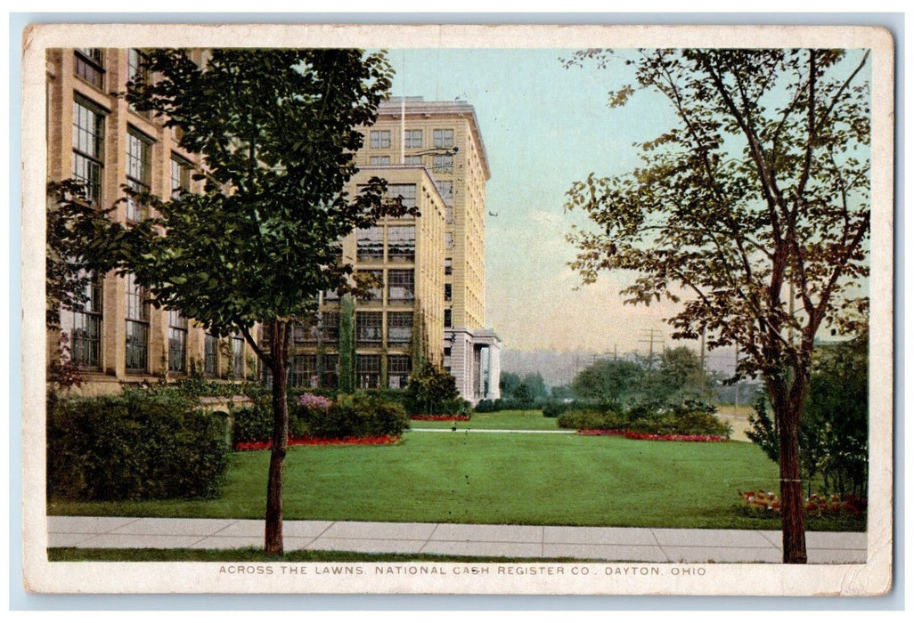 1914 Across The Lawns National Register Co. Dayton Ohio OH Phostint Postcard