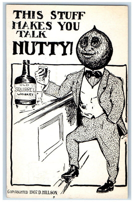 c1905 Man Drinking Wine Whiskey This Stuff Makes Me You Talk Nutty Postcard