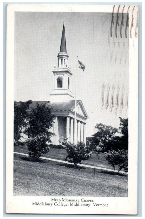 1948 Mead Memorial Chapel Middlebury College Middlebury Vermont VT Postcard