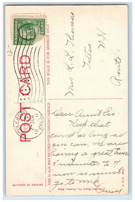 1911 High School And Town Hall Middleboro Massachusetts MA Antique Postcard