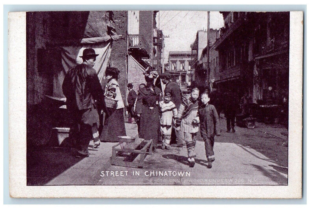 c1905 View Of Street In Chinatown New York City NY Unposted Antique Postcard