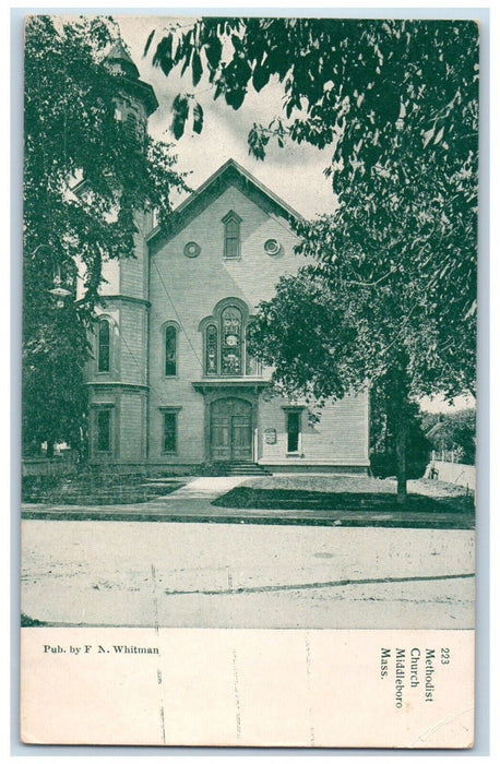 Methodist Church Front View Middleboro Massachusetts MA Unposted Postcard