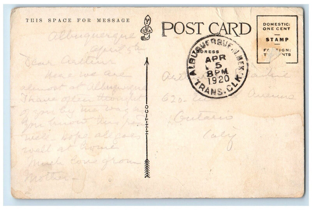 1920 Lava Beds Sunset Crater Mountain Flagstaff Arizona Vintage Antique Postcard