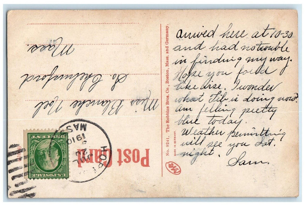 1910 Milford Hospital Building Milford Massachusetts MA Posted Antique Postcard
