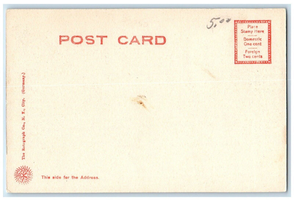 c1905 Memorial Hall Building Milford Massachusetts MA Rotograph Antique Postcard