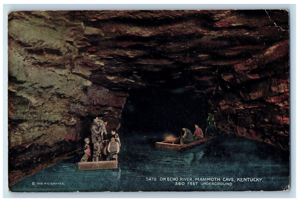 On Echo River 360 Feet Underground Mammoth Cave Kentucky KY Vintage Postcard