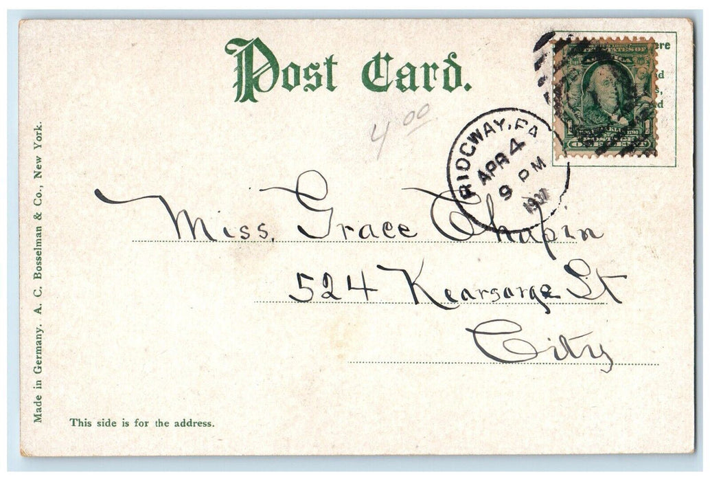1907 Steamboat Miami Docks Shipyard Pier Steamer Cruise Miami Florida Postcard