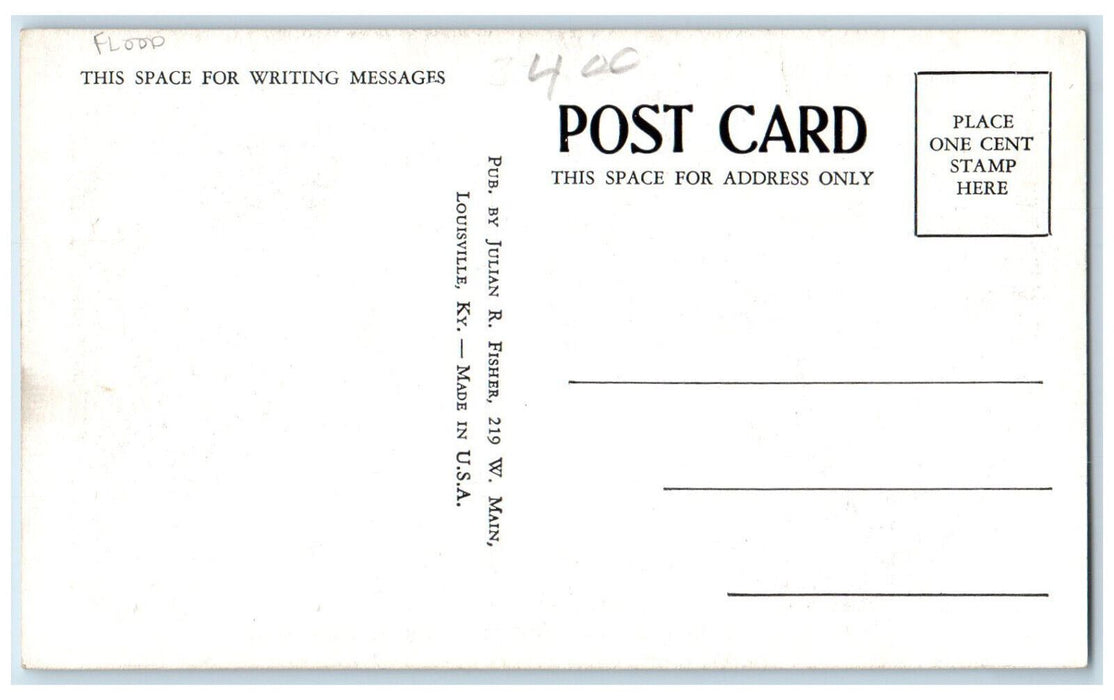 Gate House To Municipal Bridge On Indiana Side Flood Disaster KY Postcard