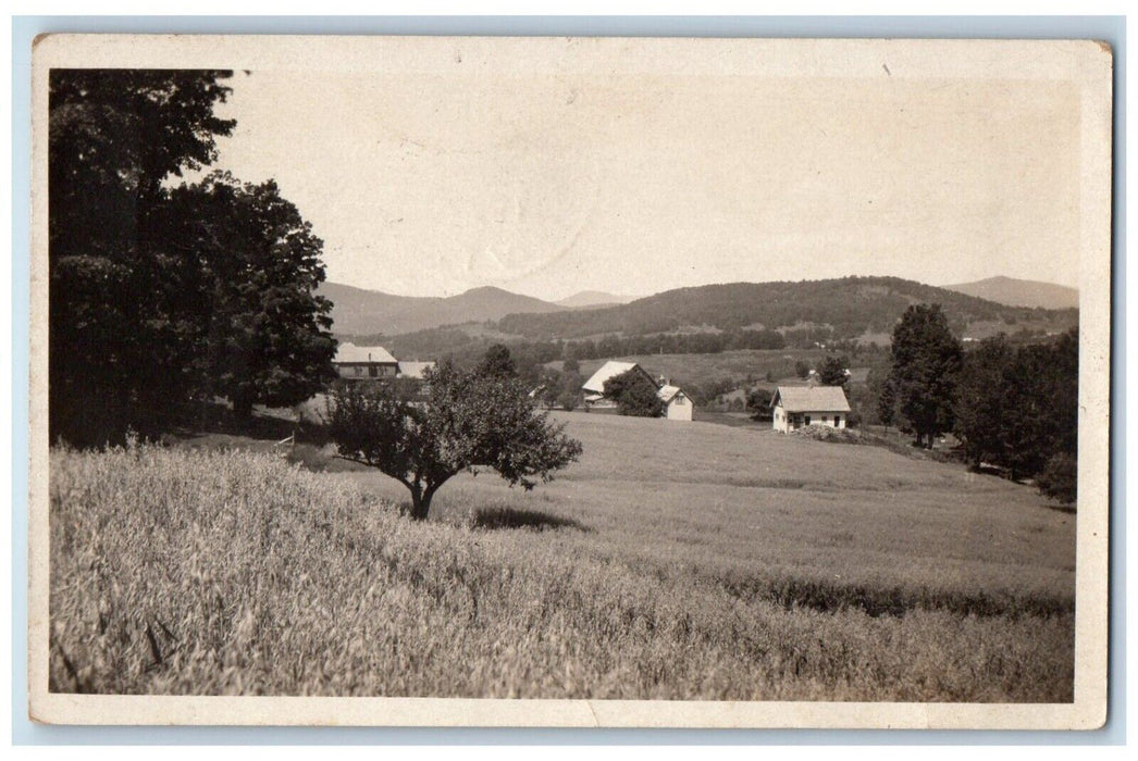 1925 View Of Farm Houses Scene Rochester Vermont VT Vintage RPPC Photo Postcard