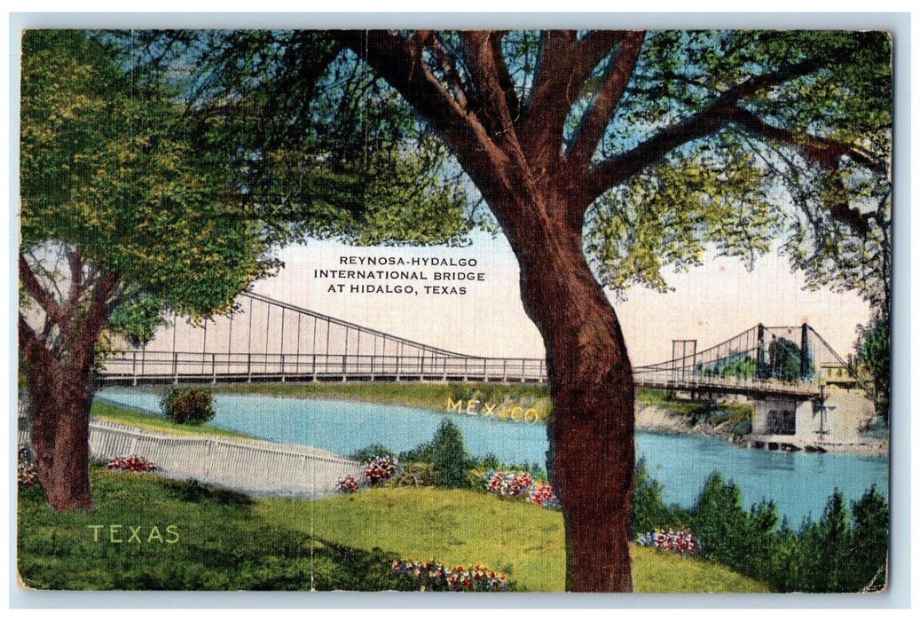 1947 Reynosa Hydalgo International Bridge Hidalgo Texas Vintage Antique Postcard