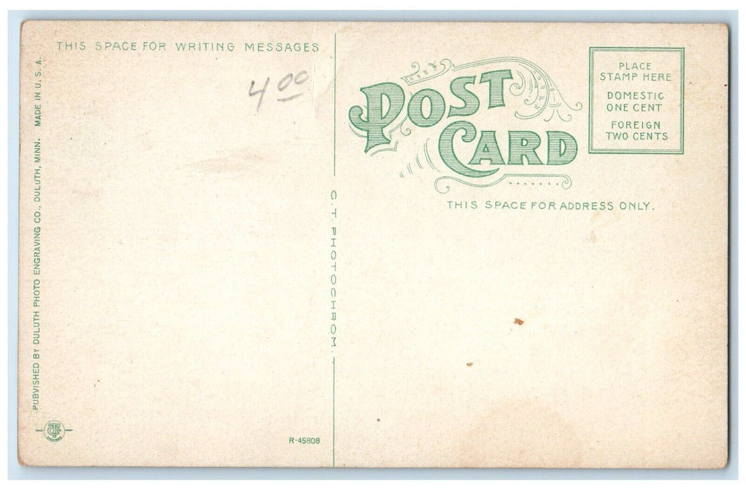 c1910 Streamer North America Leaving Duluth Superior Harbor Shipyard Postcard