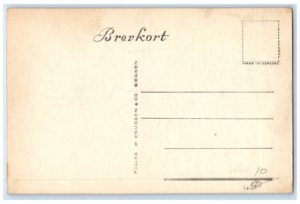 c1920's Atelier K. K. Bergen Deep Snow Car Merok Norway RPPC Photo Postcard