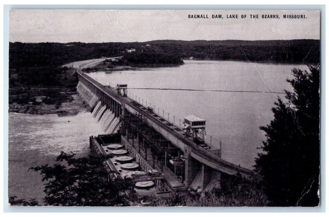 c1910 Bagnall Dam Lake Ozarks Conoco Touraide Missouri Vintage Antique Postcard