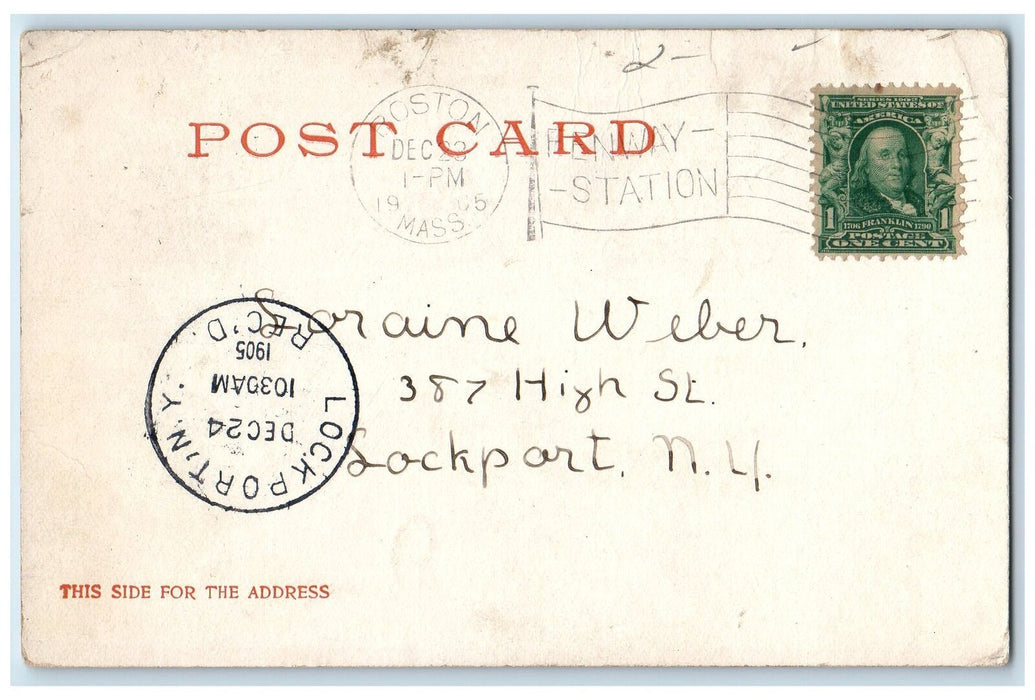 1905 Brewer Fountain And State House Boston Massachusetts MA Antique Postcard