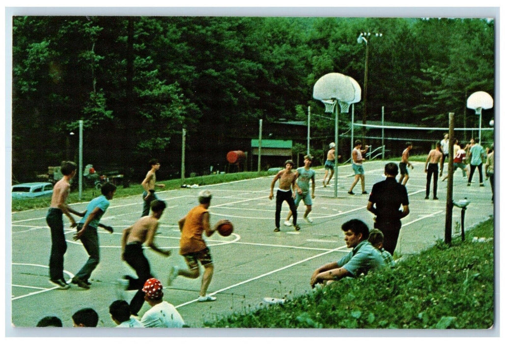 c1960 Recreation Camp Muskingum Play Sports Basketball Carrollton Ohio Postcard