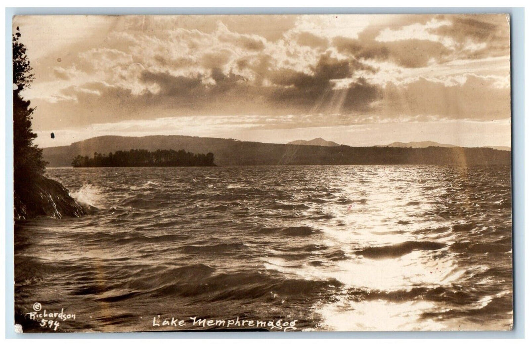 c1910's Lake Memphremagog Newport Vermont VT Richardson RPPC Photo Postcard