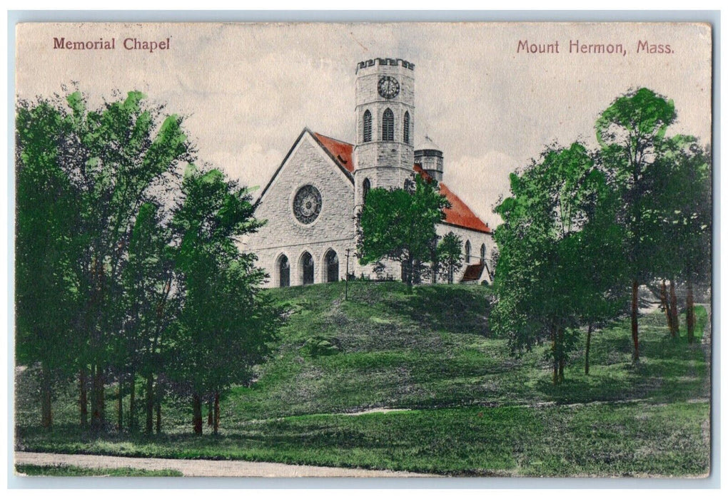 1909 Memory Chapel Mount Hermon Massachusetts MA, Middlebury VT Antique Postcard