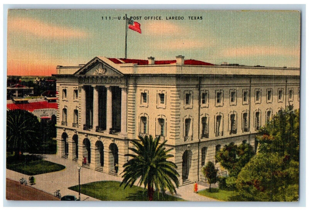 1947 United States Post Office Federal Building Laredo Texas TX Antique Postcard