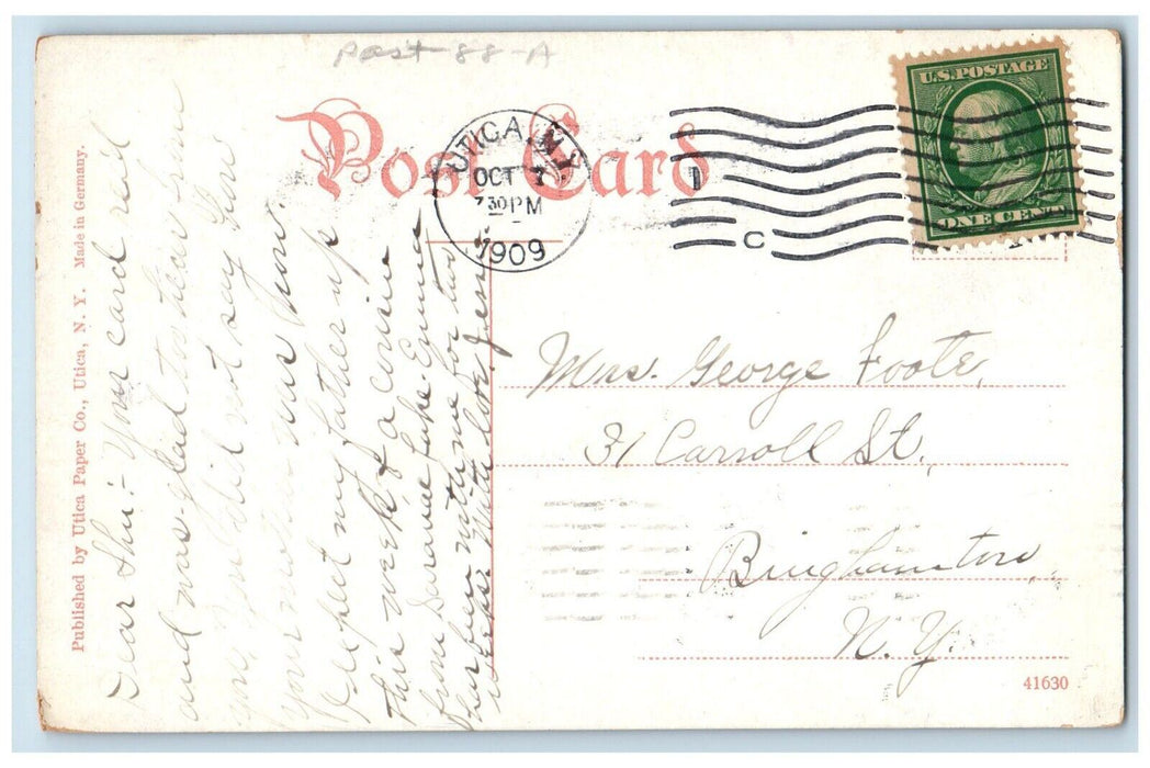 1909 State Hospital Building Tree Lined Utica New York NY Antique Postcard