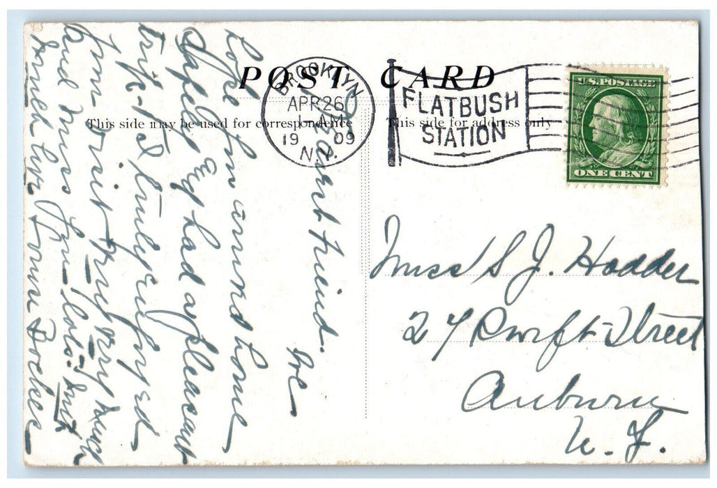 1909 Museum Brooklyn Institute Arts Sciences Eastern Parkway New York Postcard