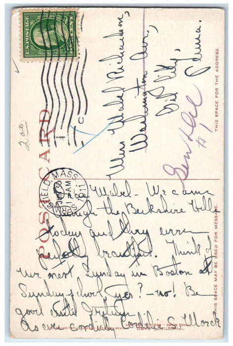 1911 The Berkshire Hill Train Railroad Scene Near Chester MA Phostint Postcard
