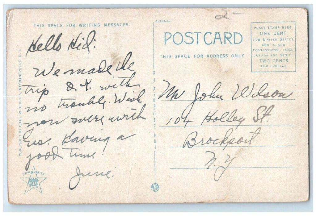 c1930's Easthampton From MT. Tom Aerial View Massachusetts MA Vintage Postcard
