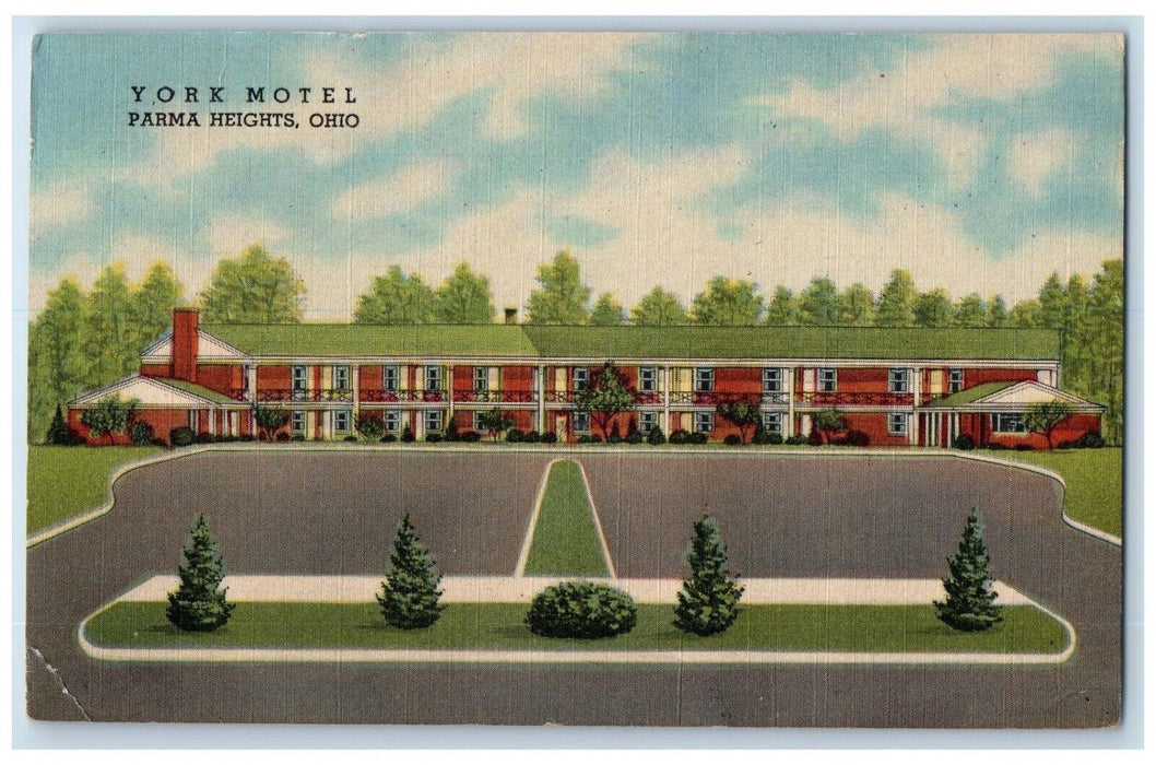 c1940 York Motel Parma Height Pearl Road Park Downtown Cleveland Ohio Postcard