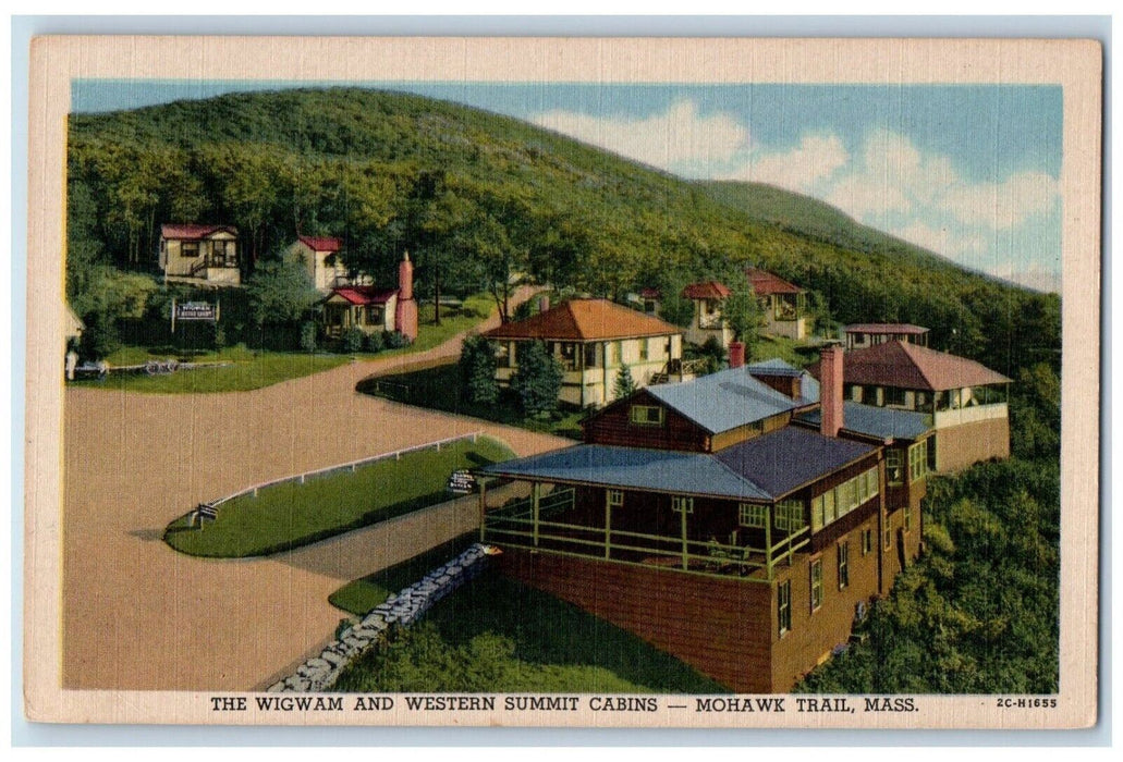The Wigwam And Western Summit Cabins Mohawk Trail Massachusetts MA Postcard
