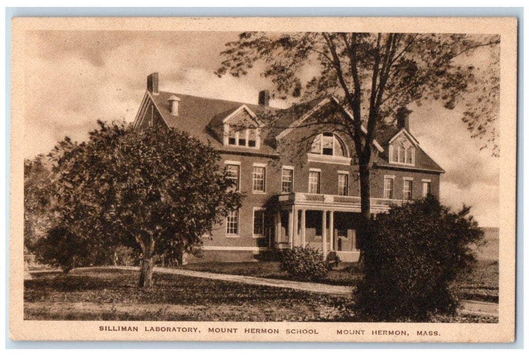 1936 Silliman laboratory Mount Hermon School Massachusetts MA RFO Postcard