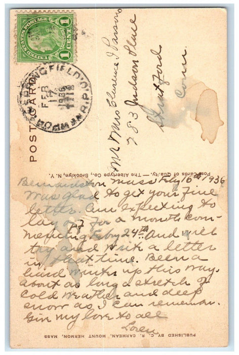 1936 Silliman laboratory Mount Hermon School Massachusetts MA RFO Postcard