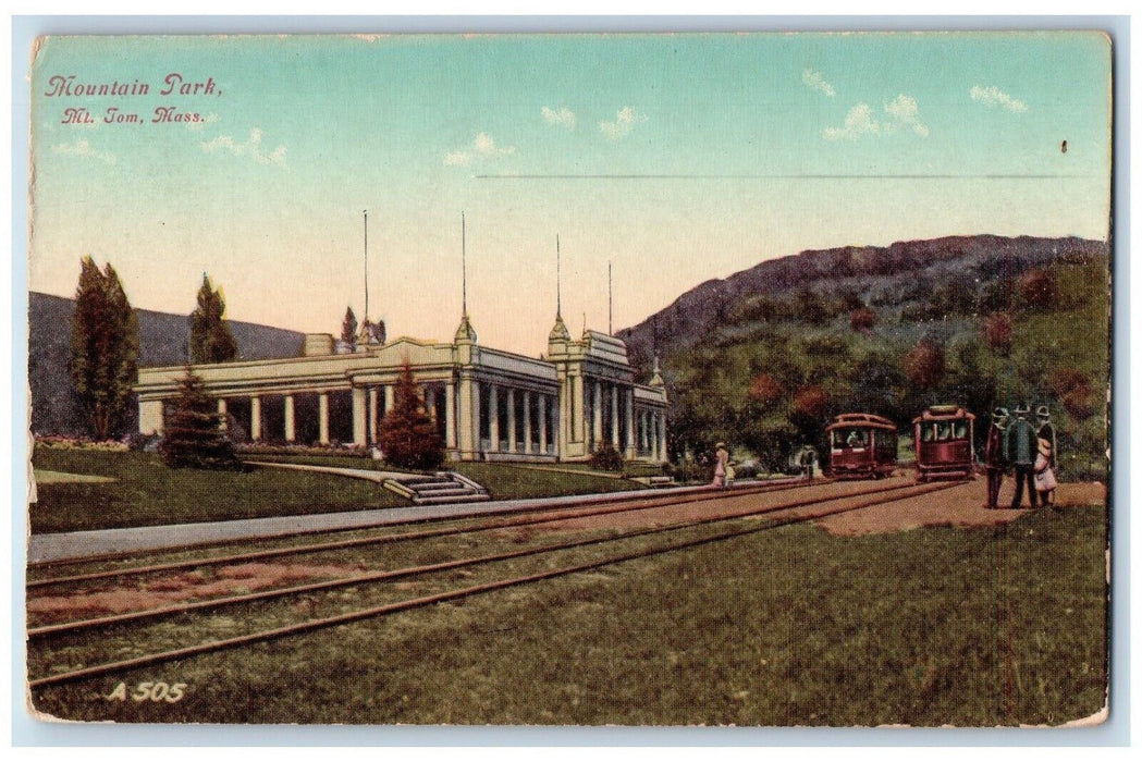 Mountain Park View MT. Tom Trolley Railroad Massachusetts MA Unposted Postcard